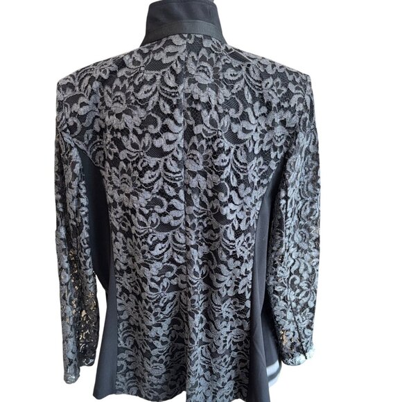 NWT Lane Bryant Womens Black Lace Overlay Blazer Plus Size 28 Evening Wear Party - Picture 2 of 12